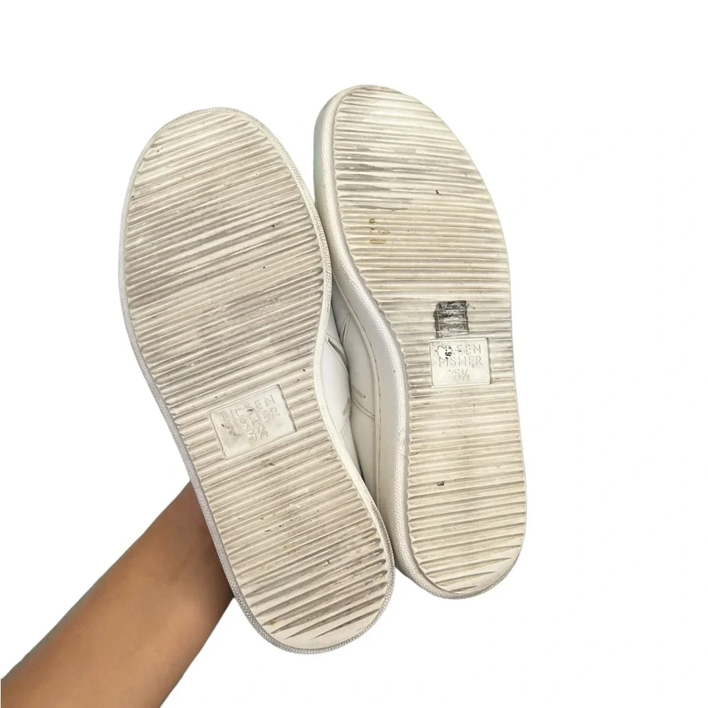 EILEEN FISHER Panda Leather White Sneakers Slip On Shoes